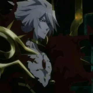 ☀️ 5029d9f2 Anime, Postać, Mężczyzna, Białe włosy, Zbroja, Fantasy telegram sticker