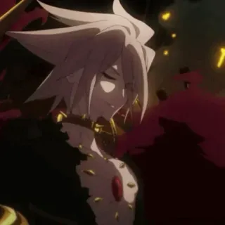 ☀️ bc740d5f Anime, Postać, Białe włosy, Kołnierz, Czerwony, Demon telegram sticker