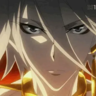 ☀️ f287c887 Anime, Męski, Portret, Twarz, Włosy, Poważny telegram sticker