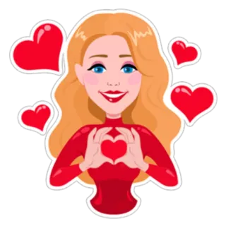 ❤ a21cab11 心, 爱, 女人, 卡通, 贴纸, 情人节, 浪漫 whatsapp sticker