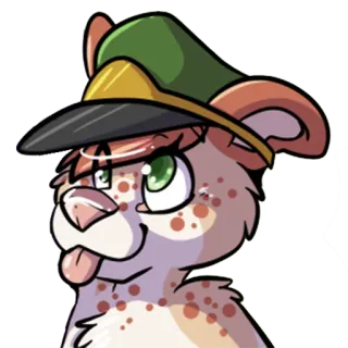 😛 87855eb3 卡通, 动物, 帽子, 毛茸茸, 豹, 可爱 telegram sticker