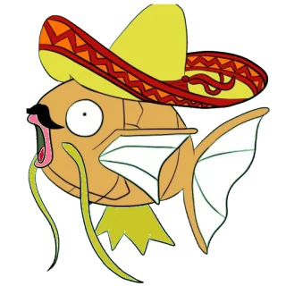 🇲🇽 468c1824 Magikarp Magikarp, Pokemon, Sombrero, Kumis, Ikan, Meksiko, Kartun whatsapp sticker