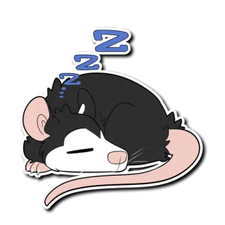 😴 2c3f25d5 Z Z Z 쥐, 자는, 만화, 동물, 귀여운, zzz, 잠 telegram sticker