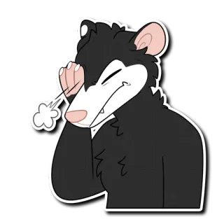 🤦‍♂️ 5367a0f6 주머니쥐, 지친, 만화, 동물, 포유류, 좌절한 telegram sticker