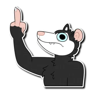 😡 65eeb1af 주머니쥐, 가운데 손가락, 무례한, 불쾌한, 제스처, 만화, 동물 telegram sticker