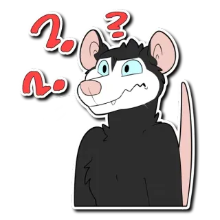 ❓ c134a09a no 주머니쥐, 혼란스러움, 동물, 만화, 물음표, 스티커, 귀여운 telegram sticker