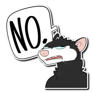 ❌ c3b44b9c NO. 주머니쥐, 동물, 만화, 부정적, 반대, 아니오, 표정 telegram sticker