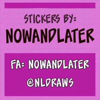 🗒 e0357d57 STICKERS BY: NOWANDLATER
FA: NOWANDLATER
@NLDRAWS 스티커, nowandlater, 미술, 사용자 이름, 브랜딩 telegram sticker