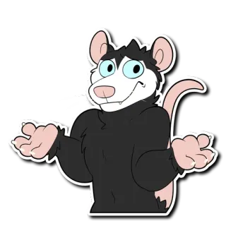 😕 e5b21f06 주머니쥐, 동물, 만화, 귀여운, 어깨를 으쓱, 유대류, 일러스트, 스티커 telegram sticker