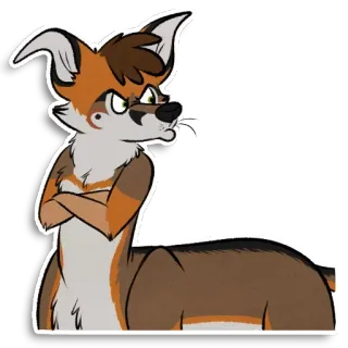 😒 9c1f33cf 퍼리, 켄타우로스, 동물, 하이브리드, 여우, 사슴, 만화, 캐릭터 telegram sticker