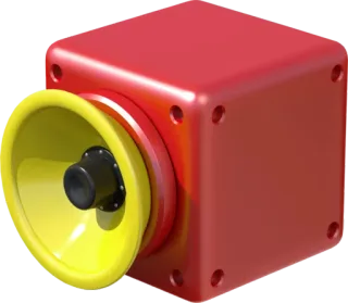 🔈 97019a8d громкоговоритель, красный, желтый, колонка, звук telegram sticker