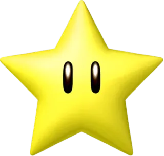 ⭐️ ed61357d Super Star Super Mario звезда, Марио, усиление, желтый, видеоигра telegram sticker