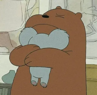 💎 047e1642 Grizz We Bare Bears bear, cartoon, animal, mammal, hug telegram sticker