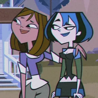 💎 1975fe5b Courtney and Gwen Total Drama animation, friendship, cartoon, characters, friend, total drama telegram sticker