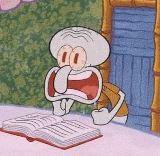 💎 48521046 Squidward Tentacles Spongebob Squarepants cartoon, squidward, spongebob, reading, stressed, funny telegram sticker