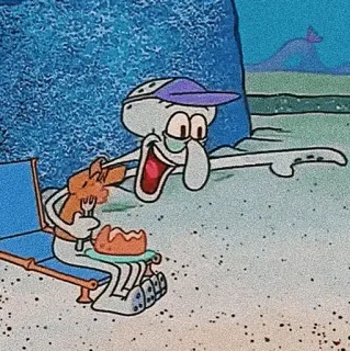 💎 aed720b3 Squidward Tentacles Spongebob Squarepants cartoon, squidward, eating, spongebob, nickelodeon telegram sticker