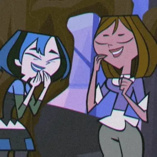 💎 b39526e4 Gwen and Courtney Total Drama cartoon, friendship, laughing, animated, characters, total drama telegram sticker