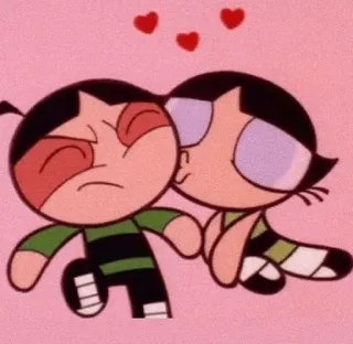 💎 b8285685 Butch cartoon, animated, cute, couple, heart telegram sticker