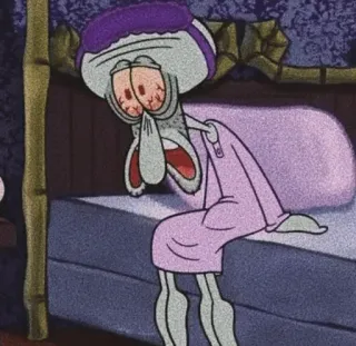 💎 b9f4f3e9 Squidward SpongeBob SquarePants squidward, spongebob, cartoon, sad, exhausted, sleepy telegram sticker