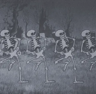 💎 d872b235 skeleton, dance, spooky, halloween, cartoon, animation telegram sticker