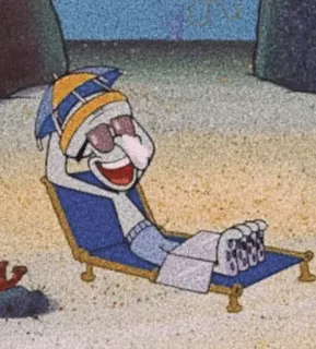 💎 d896d625 cartoon, beach, sunglasses, relaxing, vacation telegram sticker