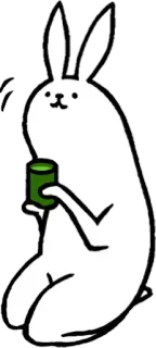 🐰 0406e0e5 กระต่าย, ชา, น่ารัก, สัตว์, การ์ตูน telegram sticker