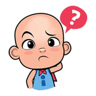❓ 2c7c46d2 Frage, unsicher, verwirrt, Zweifel, Kind, süß, Ausdruck, denkend telegram sticker