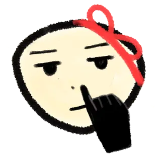 👈 69fb9cc0 卡通, 脸, 丝带, 手指, 鼻子, 绘画 telegram sticker