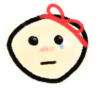 😢 ba281fcf 脸, 悲伤, 哭泣, 眼泪, 丝带, 卡通, 表情符号, 卡哇伊, 可爱 telegram sticker