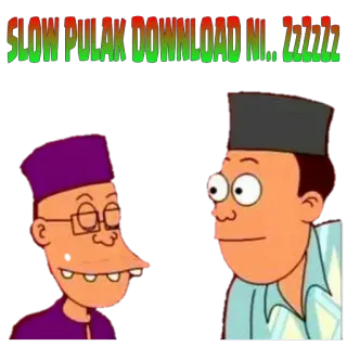😴 94240cbe SLOW PULAK DOWNLOAD NI.. ZZZZZZ cartoon, download, slow, zzz whatsapp sticker