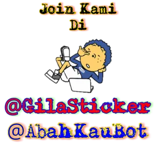 👻 f3e5cb53 Join Kami Di
@GilaSticker
@AbahKauBot sticker, cartoon, telegram, character, boy whatsapp sticker