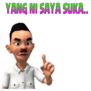 👍 fc8d2aea YANG NI SAYA SUKA.. cartoon, person, finger, malay whatsapp sticker