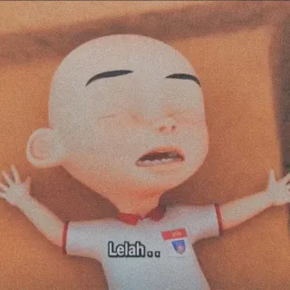 🍀 2100b1a3 Lelah... cartoon, tired, exhausted, weary whatsapp sticker