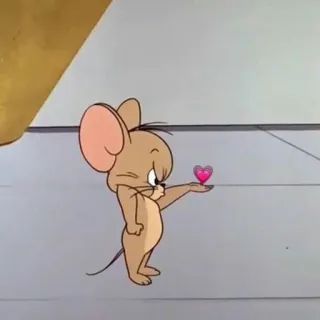 🪐 4330a043 Jerry Mouse Tom and Jerry Jerry, mouse, love, heart, cartoon, animation, cute whatsapp sticker