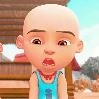 💮 61717a30 Upin cartoon, animated, boy, child whatsapp sticker