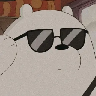 🪐 7236583b Ice Bear We Bare Bears ice bear, we bare bears, cartoon, sunglasses, cool, bear whatsapp sticker