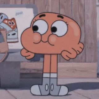💮 8286616e Darwin Watterson The Amazing World of Gumball cartoon, orange, fish, cute, funny whatsapp sticker