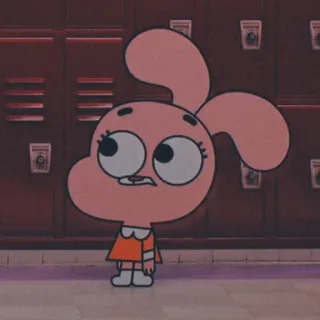 🍀 95ffb651 Anais Watterson The Amazing World of Gumball cartoon, character, animated, rabbit, pink whatsapp sticker