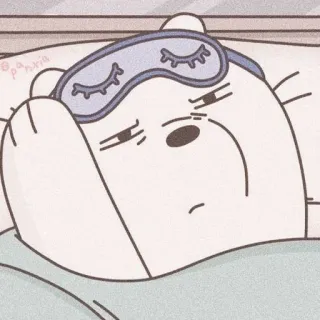 🌼 a43afc07 Ice Bear We Bare Bears cartoon, bear, sleep, sleeping, tired, lazy whatsapp sticker