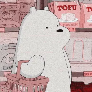 🌼 bd02a7c2 Ice Bear We Bare Bears EXTRA FIRM ice bear, we bare bears, cartoon, bear, shopping, tofu, grocery whatsapp sticker