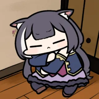 😿 0ca00778 Аниме, Девушка-кошка, Каваий, Милый, Персонаж, Иллюстрация telegram sticker