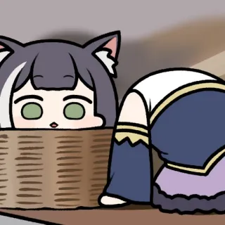 🪄 38942484 кот, корзина, животное, мультфильм, милый, аниме, манга telegram sticker