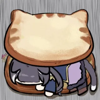 🥪 d919d3ea кот, сэндвич, милый, каваий, животное, еда telegram sticker