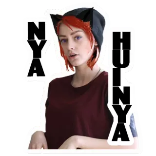 🤗 b99c3f2a NYA HUI
NYA gatto, orecchie, cappello, donna, miao telegram sticker