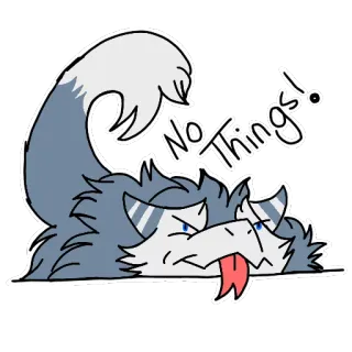 🤬 2f0ad51f No Things! kat, dier, cartoon, schattig, uitgeput, liggend, tong uit telegram sticker
