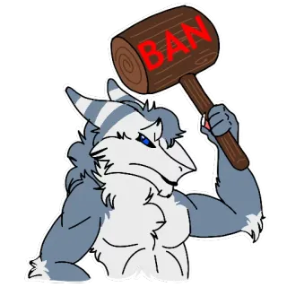 🤐 8d41b1b5 BAN Hamer, Ban, Furry, Dier telegram sticker