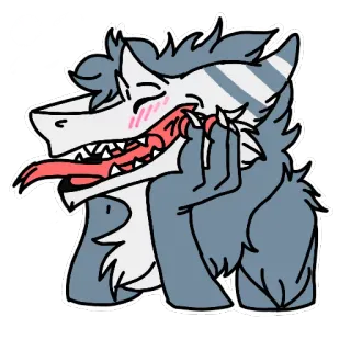 😊 e84f7551 Furry, Dier, Cartoon, Personage, Glimlach, Leuk telegram sticker