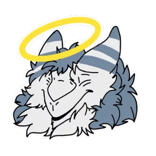 😇 ea3a98ac kat, anime, engel, verdrietig, furry telegram sticker