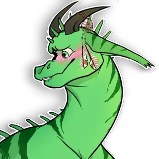 🥴 b9022198 dragon, dessin animé, fantaisie, personnage, animal, vert, écailles telegram sticker