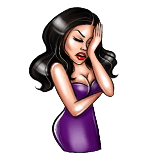 🤦‍♀️ 0fcfd390 여자, 만화, 소녀, 감정, 얼굴 감싸기 telegram sticker